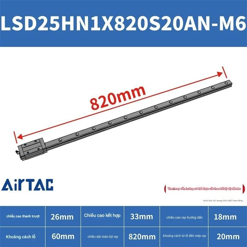 Ray trượt vuông LSD25HN1X820S20AN-M6 - Ảnh 2