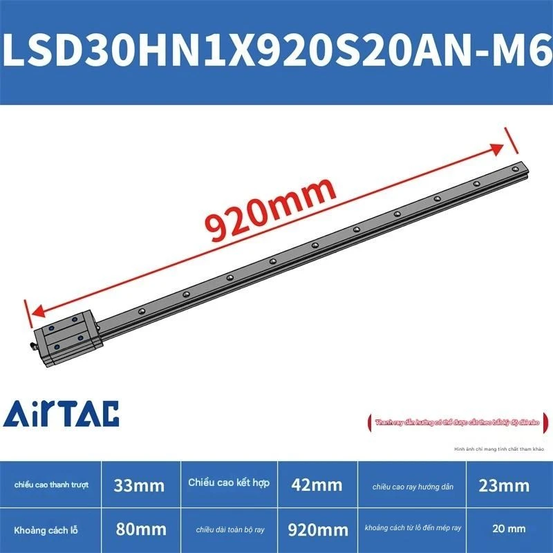 Ray trượt tiêu chuẩn LSD30HN1X920S20AN-M6 - Ảnh 2