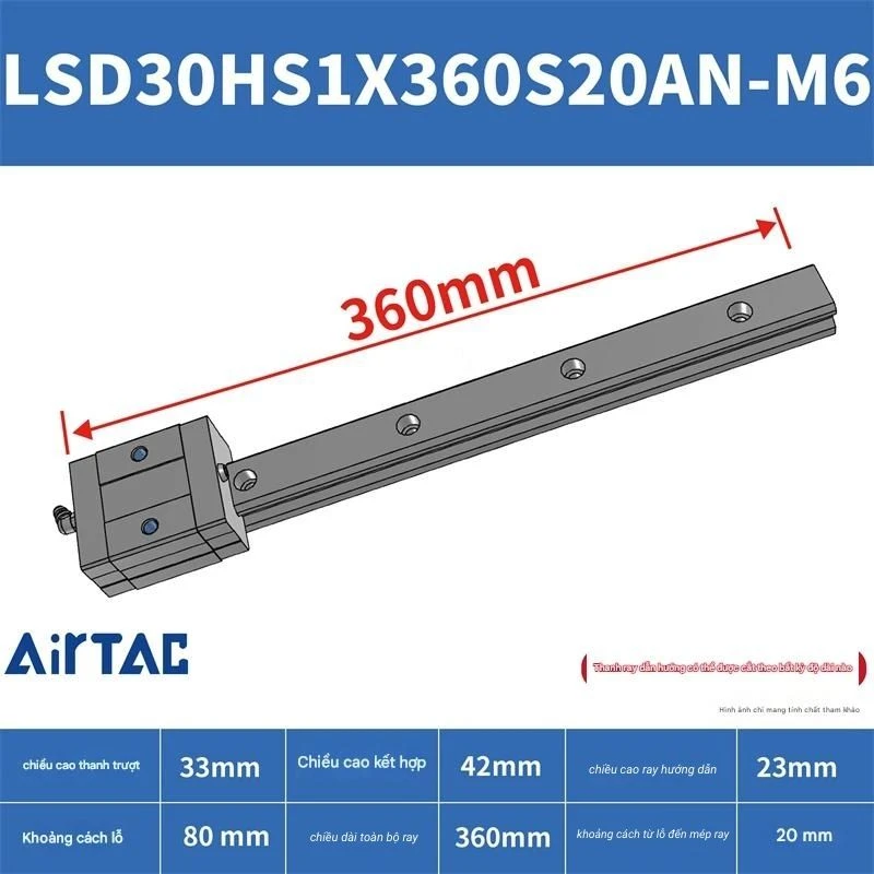 Ray trượt ngắn LSD30HS1X360S20AN-M6 - Ảnh 2