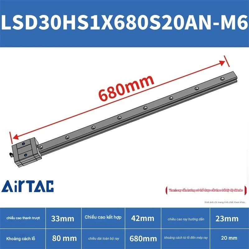 Ray trượt ngắn LSD30HS1X680S20AN-M6 - Ảnh 2