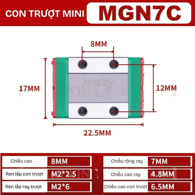 Ray Trượt MGN7C (thép hợp kim) - Ảnh 2