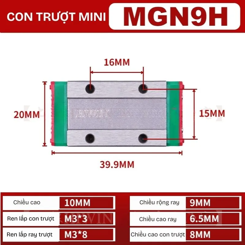 Ray Trượt MGN9H (thép hợp kim) - Ảnh 2