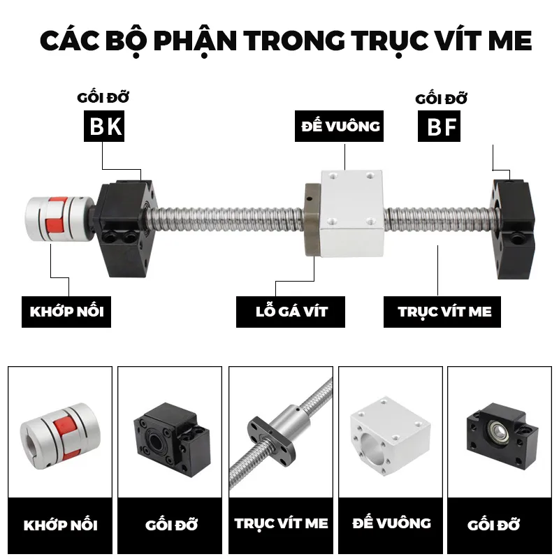 Gối đỡ trục vít me BF30 - Ảnh 4