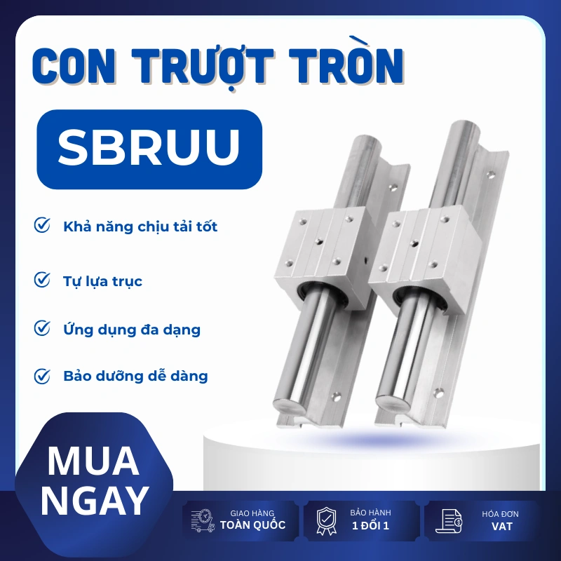 Con trượt tròn có đế thân ngắn SBR16UU (Bi trượt tròn có đế)