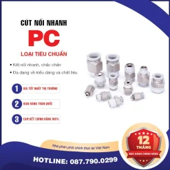 PC10 04 Nối nhanh thẳng ren ngoài Airtac (PC10-04 Màu trắng)