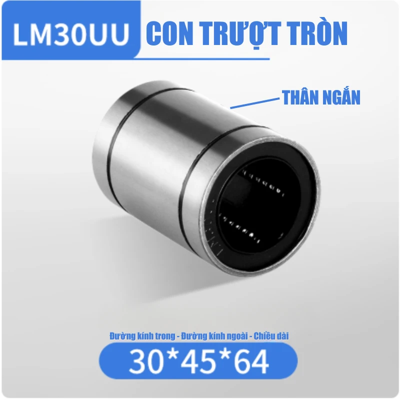 Con trượt tròn thân ngắn LM30UU (Bi trượt tròn) - Ảnh 2
