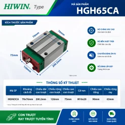 Con trượt vuông tiêu chuẩn Hiwin HGH65CA