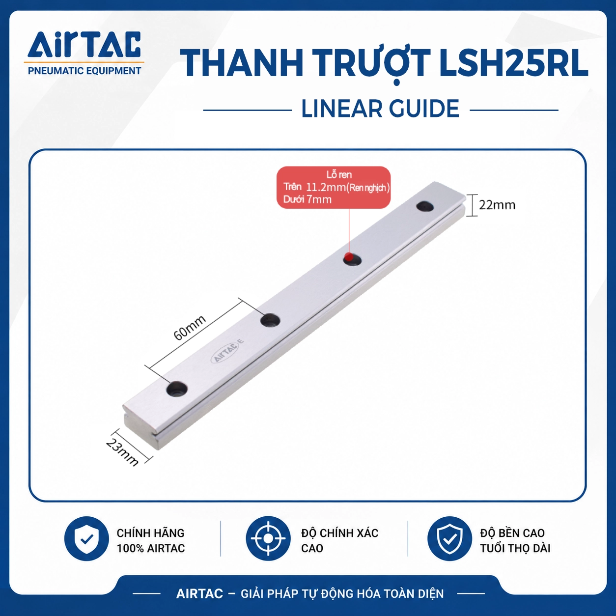 Ray trượt vuông tiêu chuẩn LSH25RL