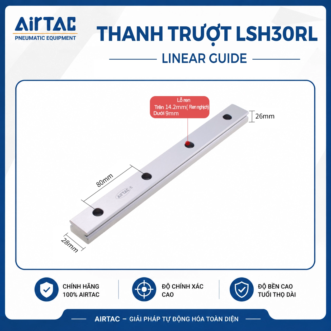 Ray trượt vuông tiêu chuẩn LSH30RL