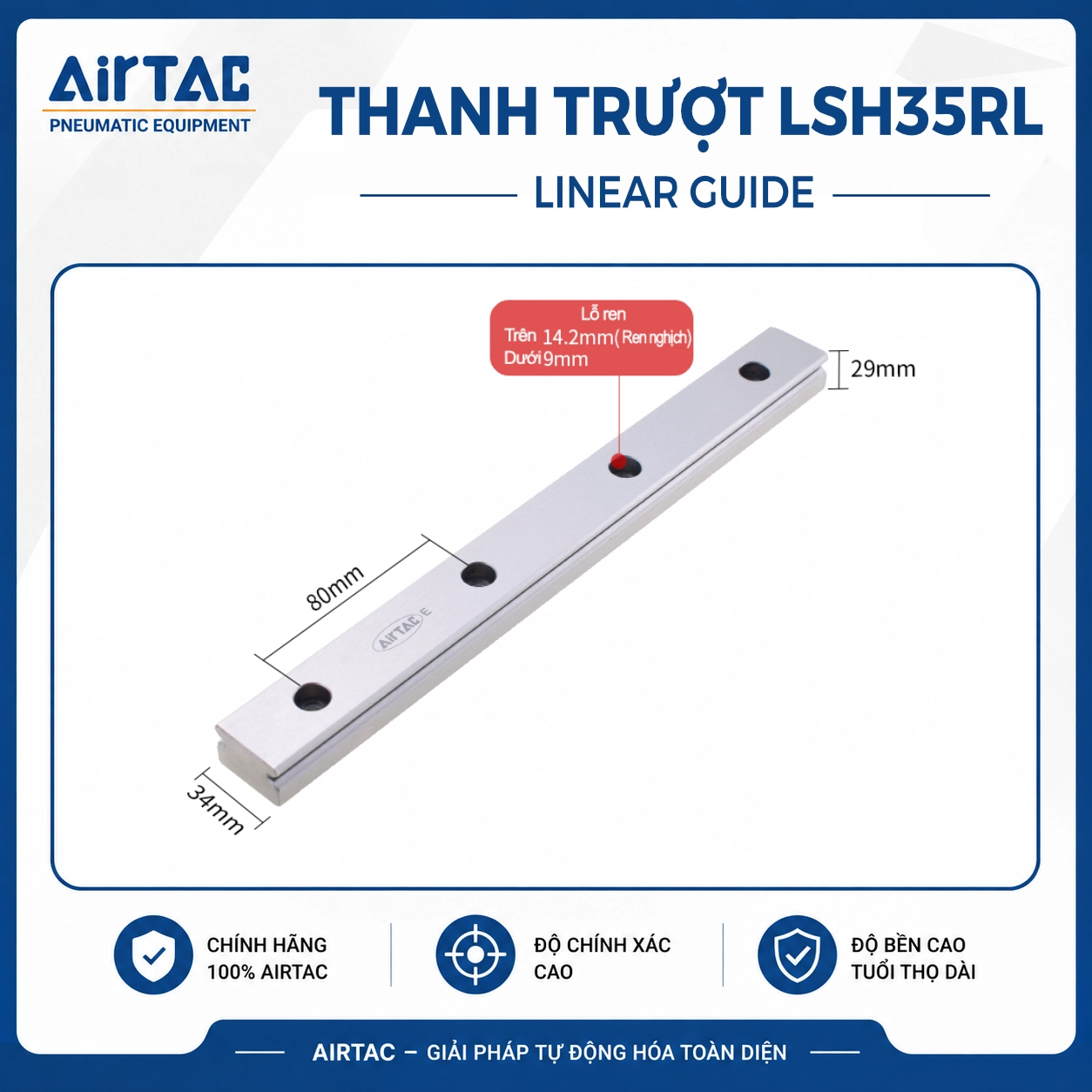 Ray trượt vuông tiêu chuẩn LSH35RL